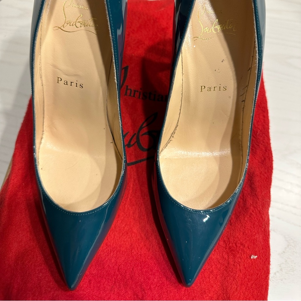 Excellent used condition Christian Louboutin pointed toe pump. - Picture 2 of 6